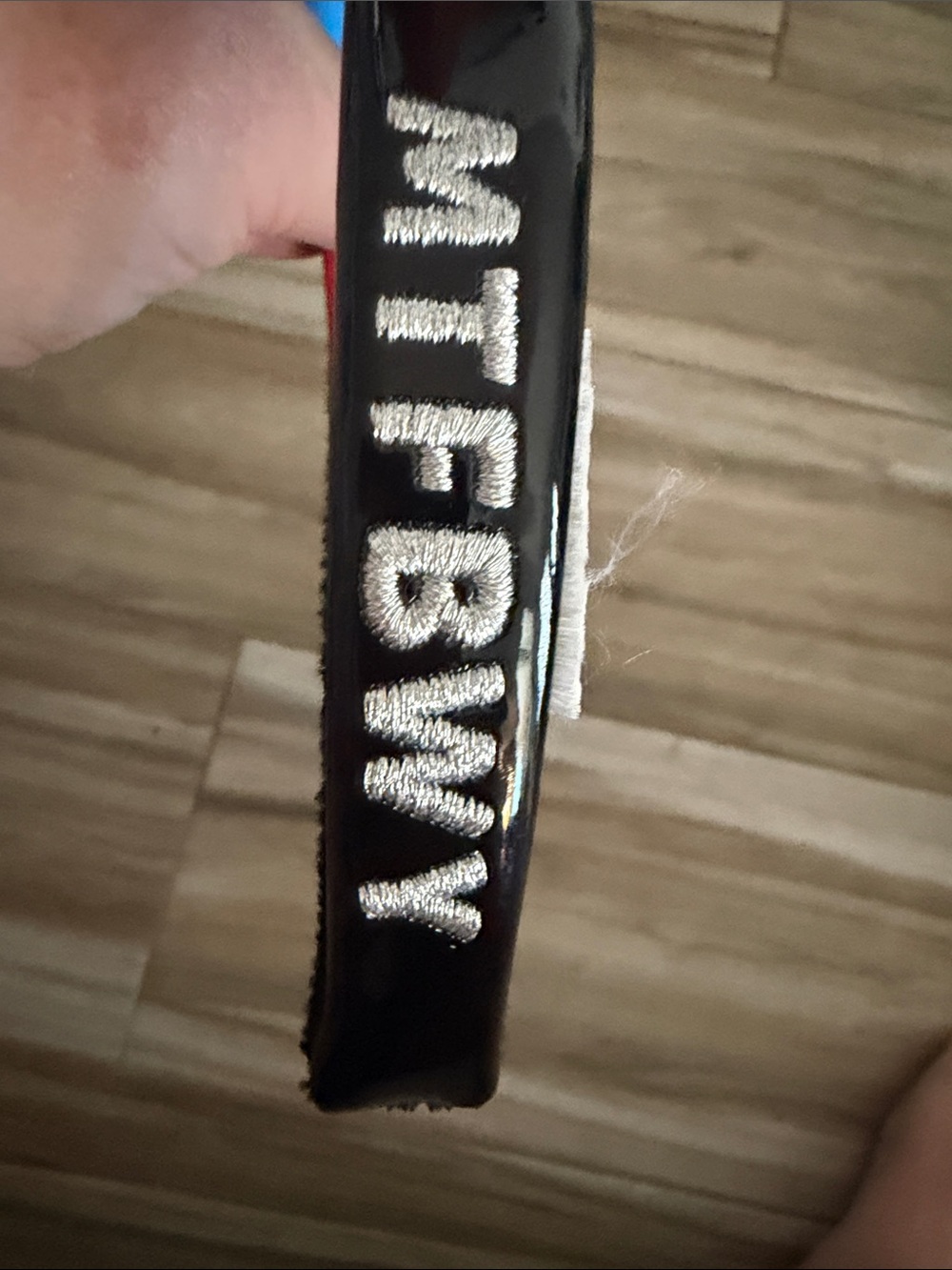 Disney Black patent MTFBWY Headband with Red and Blue Lightsaber Ears Rare - Picture 3 of 3